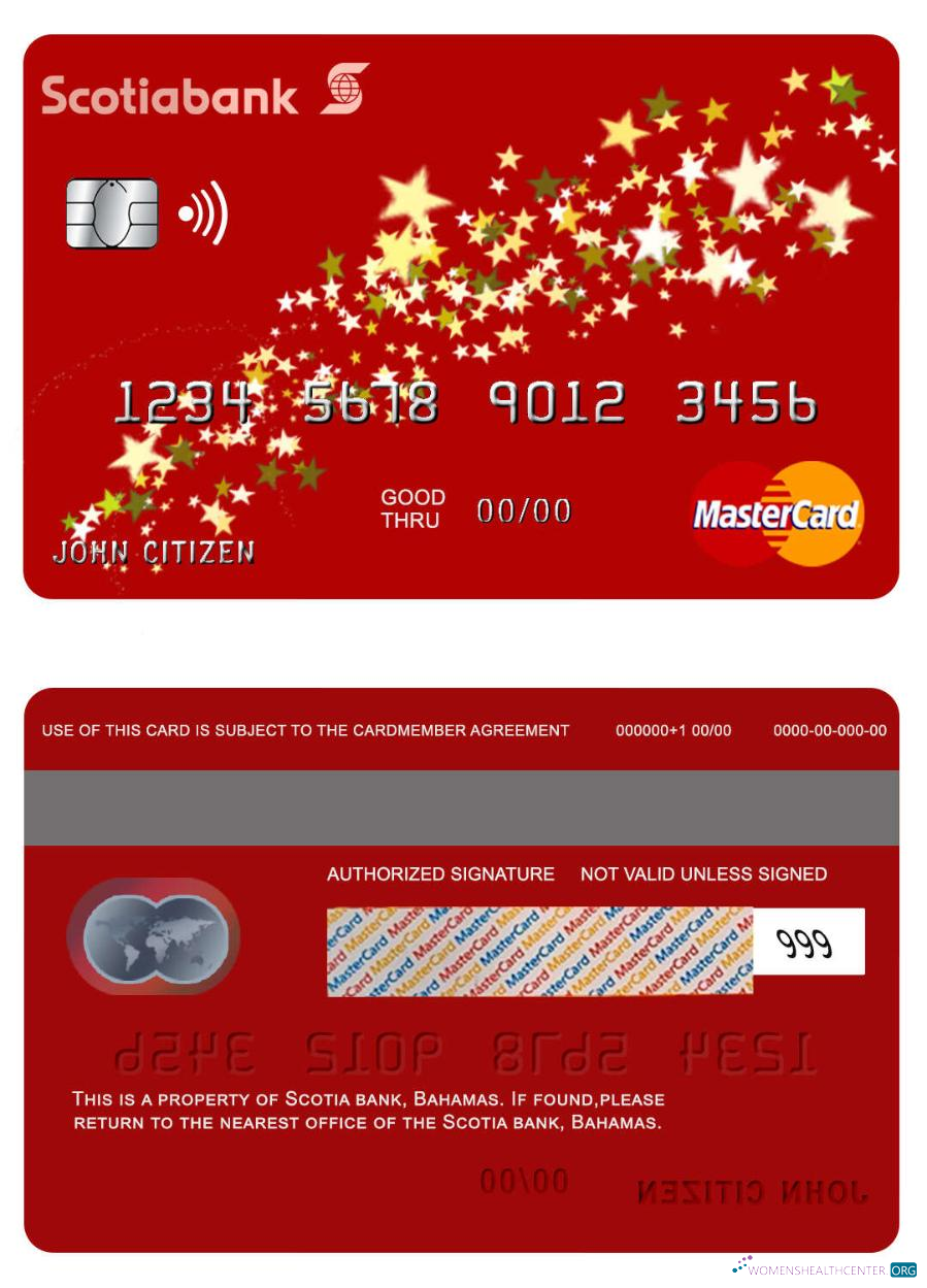Download Bahamas Scotia bank mastercard Photoshop template